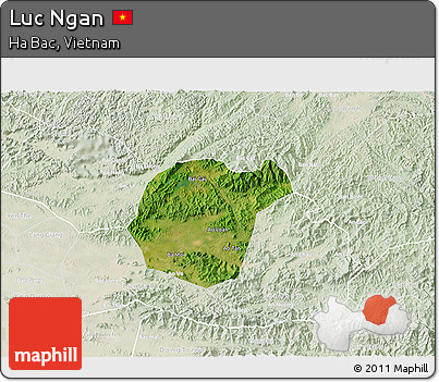 Satellite 3D Map of Luc Ngan, lighten