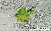 Satellite 3D Map of Luc Ngan, lighten, semi-desaturated