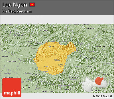 Savanna Style 3D Map of Luc Ngan