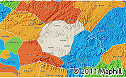 Shaded Relief 3D Map of Luc Ngan, political outside