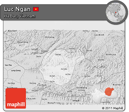 Silver Style 3D Map of Luc Ngan