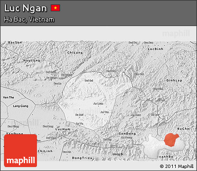 Silver Style 3D Map of Luc Ngan
