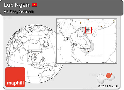 Blank Location Map of Luc Ngan, highlighted country, within the entire country