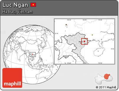 Blank Location Map of Luc Ngan, highlighted country
