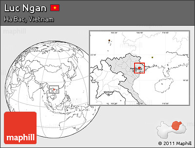 Blank Location Map of Luc Ngan, highlighted country, highlighted parent region