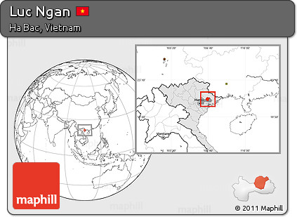 Blank Location Map of Luc Ngan, highlighted country, highlighted parent region