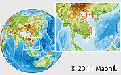 Physical Location Map of Luc Ngan, highlighted country, within the entire country