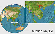 Satellite Location Map of Luc Ngan, within the entire country