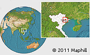 Satellite Location Map of Luc Ngan, highlighted country, highlighted parent region