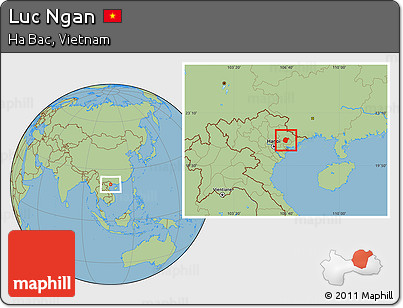 Savanna Style Location Map of Luc Ngan