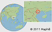 Savanna Style Location Map of Luc Ngan, highlighted parent region