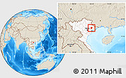 Shaded Relief Location Map of Luc Ngan, highlighted country