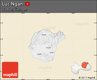 Classic Style Map of Luc Ngan, single color outside