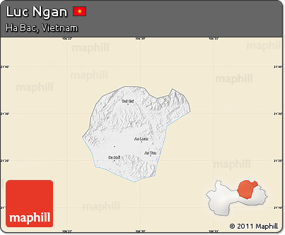 Classic Style Map of Luc Ngan, single color outside