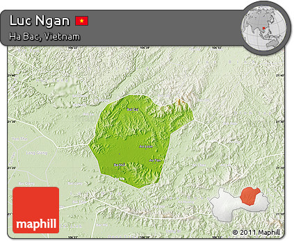 Physical Map of Luc Ngan, lighten