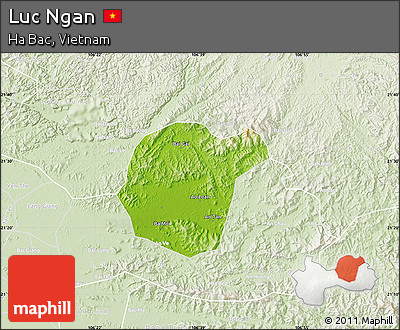 Physical Map of Luc Ngan, lighten