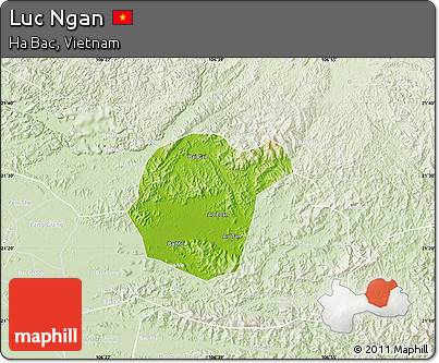 Physical Map of Luc Ngan, lighten
