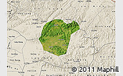 Satellite Map of Luc Ngan, shaded relief outside