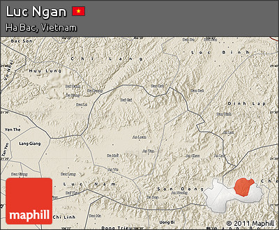 Shaded Relief Map of Luc Ngan