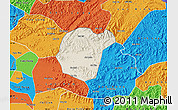 Shaded Relief Map of Luc Ngan, political outside