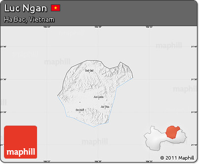 Silver Style Map of Luc Ngan, single color outside