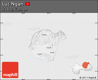 Silver Style Map of Luc Ngan, single color outside