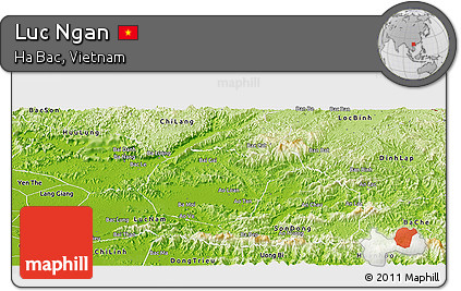 Physical Panoramic Map of Luc Ngan
