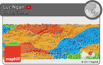 Political Panoramic Map of Luc Ngan