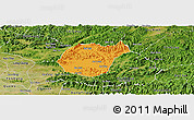 Political Panoramic Map of Luc Ngan, satellite outside