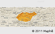 Political Panoramic Map of Luc Ngan, shaded relief outside