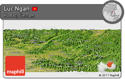 Satellite Panoramic Map of Luc Ngan