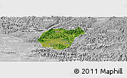 Satellite Panoramic Map of Luc Ngan, lighten, desaturated