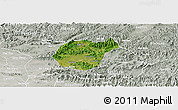 Satellite Panoramic Map of Luc Ngan, lighten, semi-desaturated