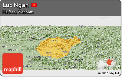 Savanna Style Panoramic Map of Luc Ngan