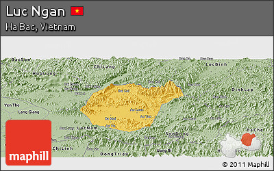 Savanna Style Panoramic Map of Luc Ngan