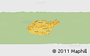 Savanna Style Panoramic Map of Luc Ngan, single color outside
