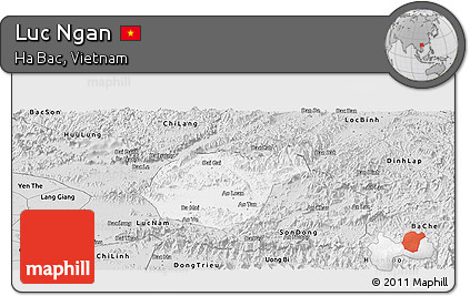 Silver Style Panoramic Map of Luc Ngan