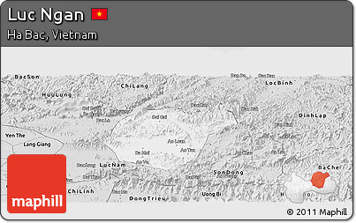 Silver Style Panoramic Map of Luc Ngan
