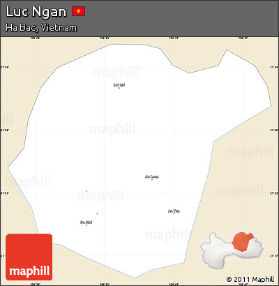Classic Style Simple Map of Luc Ngan, single color outside