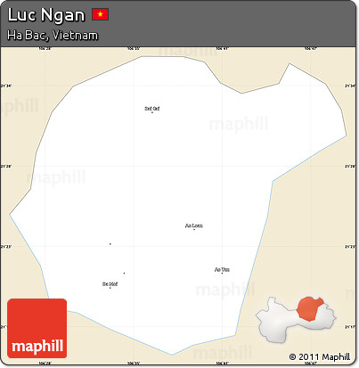 Classic Style Simple Map of Luc Ngan, single color outside