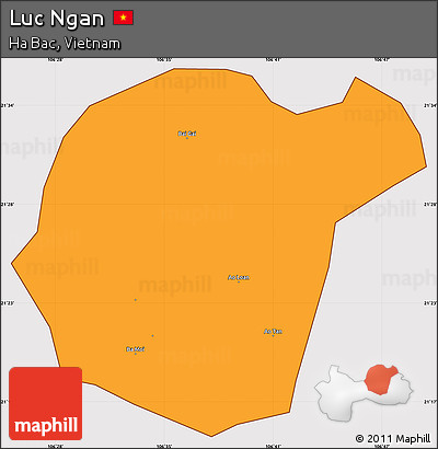 Political Simple Map of Luc Ngan, cropped outside