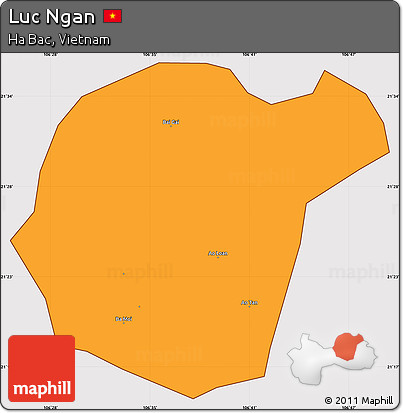 Political Simple Map of Luc Ngan, cropped outside
