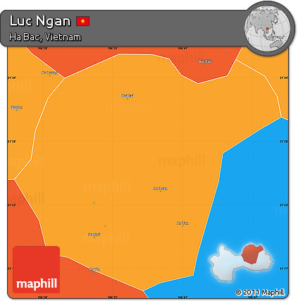 Political Simple Map of Luc Ngan