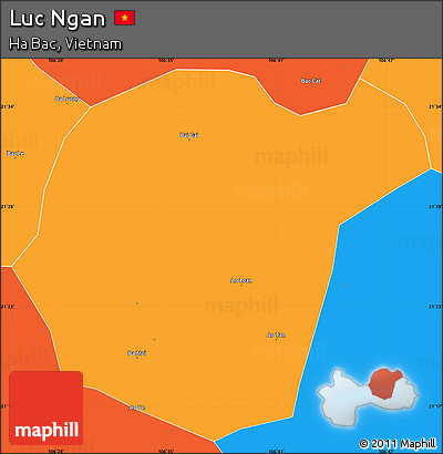 Political Simple Map of Luc Ngan