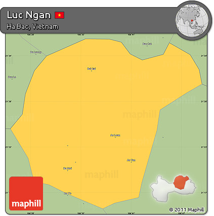 Savanna Style Simple Map of Luc Ngan
