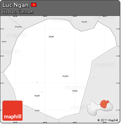 Silver Style Simple Map of Luc Ngan