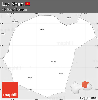 Silver Style Simple Map of Luc Ngan