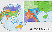 Political Location Map of Yen The