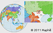 Political Location Map of Hoang Su Phi, highlighted country, highlighted parent region