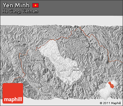 Gray 3D Map of Yen Minh